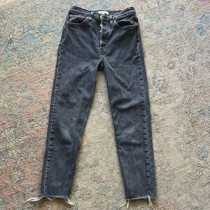 Re/Done Charcoal Straight Leg Jeans